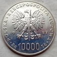 Polska - PRL : 10000 złotych - Jan Paweł II - 1987 - srebro