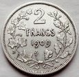 Belgia - 2 franki - 1909 - Belges - Leopold II - srebro