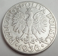 Polska - II RP - 5 złotych - Żaglowiec - 1936 - srebro