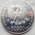 Polska - PRL : 50000 złotych - Józef Piłsudski - 1988 - srebro