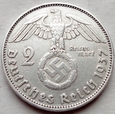Niemcy - Trzecia Rzesza : 2 marki - 1937 D - Hindenburg - srebro