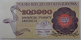 200000 ZŁOTYCH - 1989 seria R 0000036 / UNC