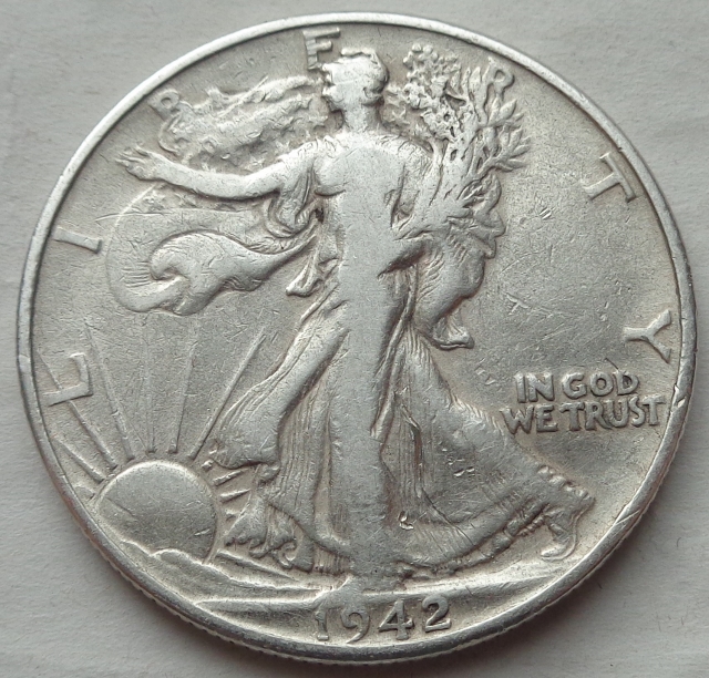 Usa 1 2 Dolara 1942 Walking Liberty Half Dollar Numimarket Pl