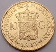 HOLANDIA - 10 Guldenów 1913 - Wilhelmina