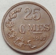 LUKSEMBURG - 25 Centimes - 1947