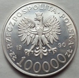 POLSKA - III RP 100000 złotych - SOLIDARNOŚĆ - 1990 - A - UNCJA