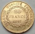 FRANCJA - 20 FRANKÓW - 1897 A