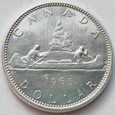 KANADA - 1 dolar 1965 - Canoe / Kajak - Elizabeth II - srebro