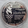 USA - 1 dolar - 1996 P - Olimpiada - Atlanta - Skok wzwyż - srebro