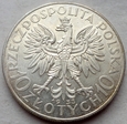 Polska - II RP : 10 złotych - Głowa Kobiety - 1933 - srebro