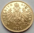AUSTRIA - 8 florenów / 20 franków -  1892 - Franciszek Józef I