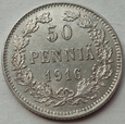 FINLANDIA - 50 PENNIA 1916 - srebro / 2