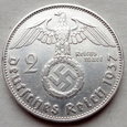 Niemcy - Trzecia Rzesza : 2 marki - 1937 J - Hindenburg - srebro