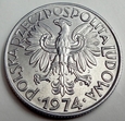 Polska - PRL : 5 złotych - 1974 - RYBAK - aluminium