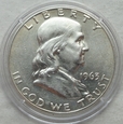 USA - 1/2 dolara - 1963 D - Franklin Half Dollar - srebro