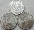 3 x 200 złotych - KPL - 1974-1976 - SREBRO / 3