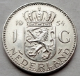 Holandia - 1 gulden - 1954 - Juliana - srebro