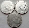 Niemcy - Trzecia Rzesza : 2 marki - Hindenburg - 1937 , 1938 , 1939