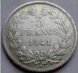 FRANCJA - 5 franków - 1841 W - Louis Philippe I