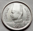 Egipt - 2 Qirsh - 1937 - Faruk I - srebro
