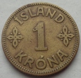 ISLANDIA - 1 krona / korona - 1925 - Christian X