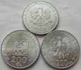 3 x 200 złotych - KPL - 1974-1976 - SREBRO / 2