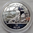 Isle of Man - 15 ecus 1995 - 50. rocznica ONZ - srebro - Elżbieta II