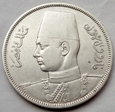 Egipt - 10 Qirsh - 1939 - Faruk I - srebro
