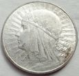 10 złotych - GŁOWA KOBIETY - 1932 - srebro