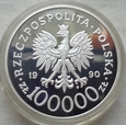 Polska - III RP : 100000 złotych - Solidarność - mała gruba - 1990