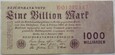 NIEMCY - 1000 MILIARDÓW MAREK / 1 BILION - 1923