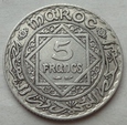 MAROKO - 5 Franków 1934 (1352) Mohammed V - srebro