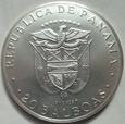 PANAMA - 20 BALBOAS 1973 - Simon Bolivar - SREBRO