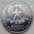 Polska - PRL : 50000 złotych - Józef Piłsudski - 1988 - srebro / 5