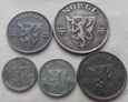 NORWEGIA - MONETY - 1941 / 1944 - ZESTAW