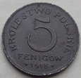 Królestwo Polskie - 5 fenigów - 1918