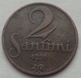 ŁOTWA - 2 Santimi - 1926