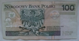 Polska 100 Złotych 1994 seria YJ 0000930