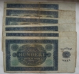 Niemcy / DDR 100 Marek 1948 seria D - 6 banknotów