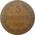 Polska 3 Grosze 1840 MW