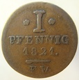 Niemcy 1 Pfennig 1821 FW Waldeck - Pyrmont