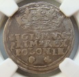 Polska Zygmunt I Stary Grosz 1545 Kraków przebitka NGC XF45 R*