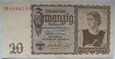 Niemcy 20 Reichsmark 1939 seria D