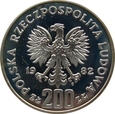 Polska / PRL - 200 Złotych  MŚ Hiszpania 1982 próba