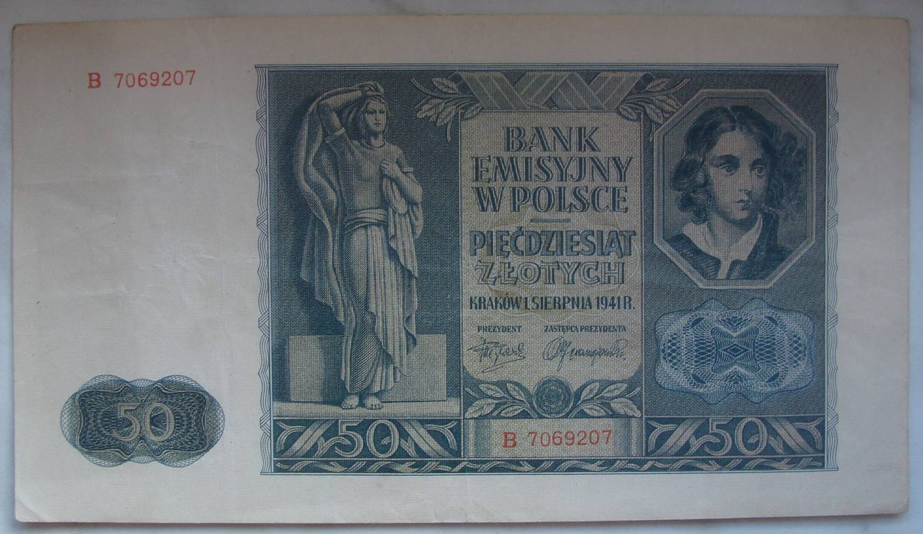 Polska 50 Złotych 1941 Seria B - Numimarket.pl