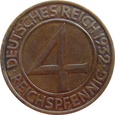 Niemcy 4 Reichspfennig 1932 G