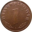 Niemcy 1 Reichspfennig 1939 A - skrętka 225° - menniczy destrukt