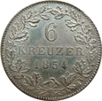 Niemcy 6 Kreuzer 1854  Wuertemberg