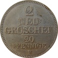 Niemcy Saksonia 2 Neugroschen = 20 Pfennige 1854