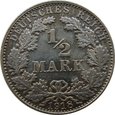 Niemcy 1/2  Marki 1918 E